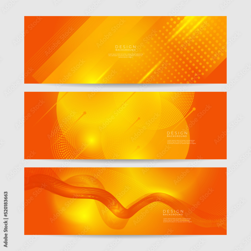 Abstract minimal orange background, simple background with halftone hexagon dot line wave and shiny light. orange background design . abstract orange banner vector illustration Abstract minimal orange background, simple background with halftone hexagon dot line wave and shiny light. orange background design . abstract orange banner vector illustration