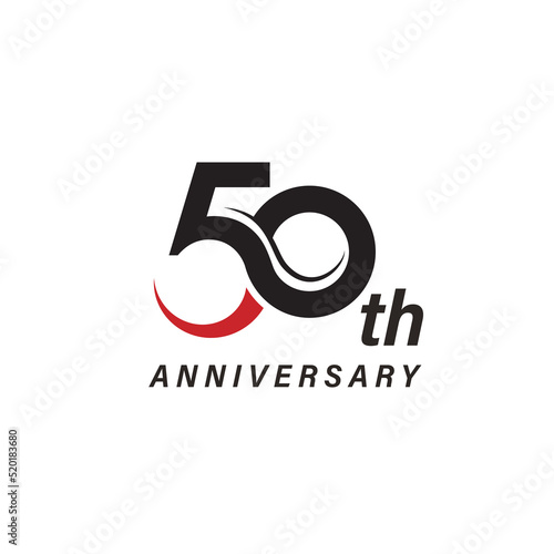 50th anniversary logo design template on white background