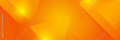 Abstract minimal orange background, simple background with halftone hexagon dot line wave and shiny light. orange background design . abstract orange banner vector illustration