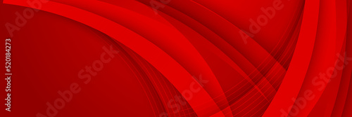 Abstract red banner background. Abstract banner design in shades of red. Red wide banner with lines pattern design. Modern wave banner red background. Modern fluid red gradient banner with curve shape