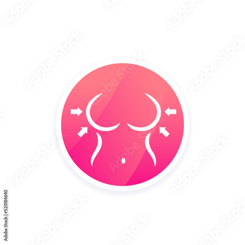 breast reduction surgery icon, vector design