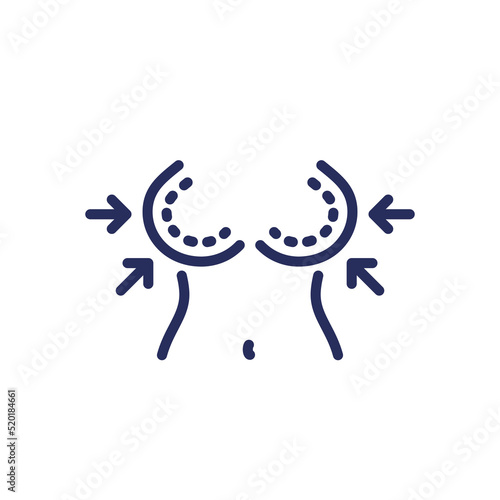 breast reduction surgery line icon