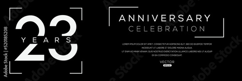 23 years anniversary celebration template, Vector illustration.