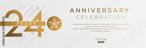 24 years anniversary celebration template, Vector illustration.