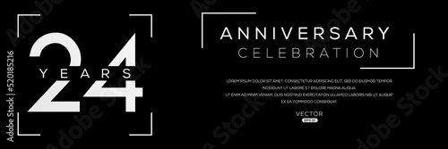 24 years anniversary celebration template, Vector illustration.