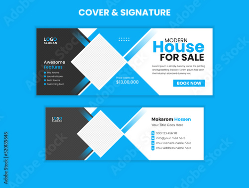 Modern House for sale cover banner and email signature © Prosenjit Paul