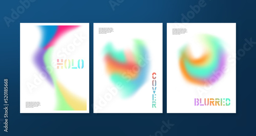 Fluid liquid abstract gradient background vector minimal style poster cover. Blurred holographic effect modern design for flyer, brochure, A4 leaflet social media network vector illustration