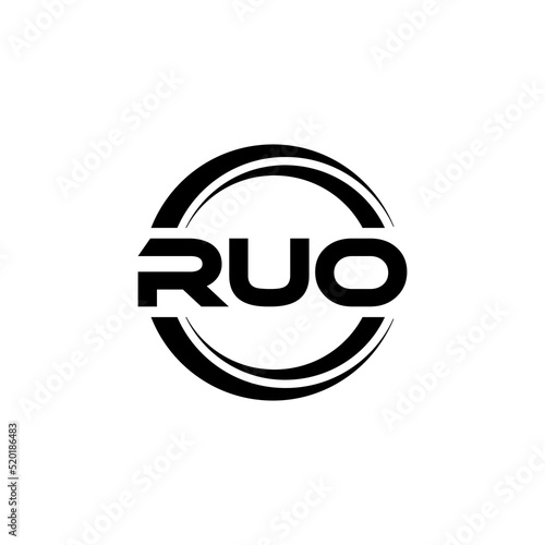 RUO letter logo design with white background in illustrator  vector logo modern alphabet font overlap style. calligraphy designs for logo  Poster  Invitation  etc.