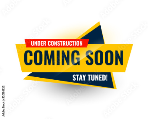 modern coming soon under construction sticker banner