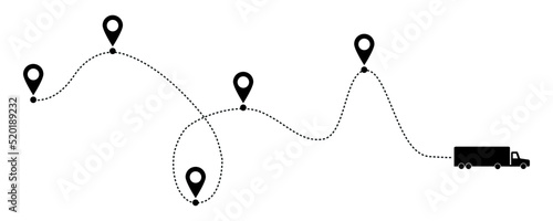 Path car on dotted line dotted trace vector image