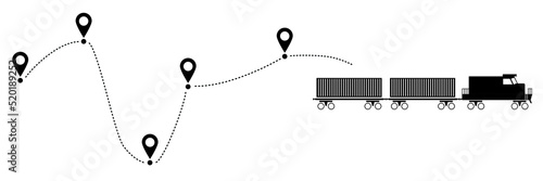 Railroad delivery logistic line path icon vector image. Train parh
 photo