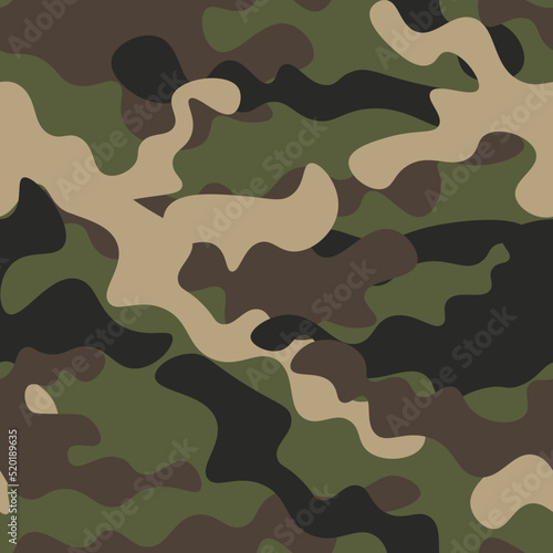 Camouflage seamless pattern. Abstract modern vector military backgound. Fabric textile print template. Vector illustration.