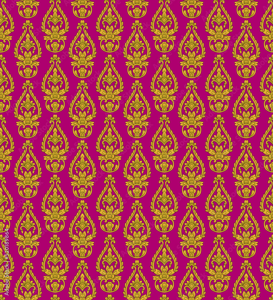 Seamless beautiful ethnic Paisley pattern on Red background Seamless beautiful ethnic Paisley pattern on Red background