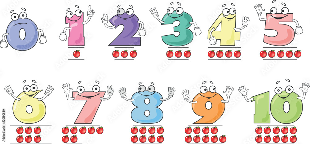 Fototapeta premium smiling colored numbers 1