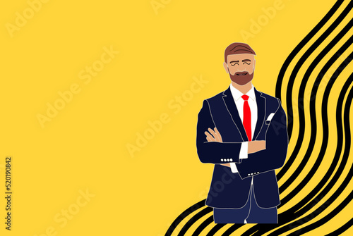 Business man cartoon character creation set. Young handsome smiling businessman in office style clothes. Build your personal design - stock vector
