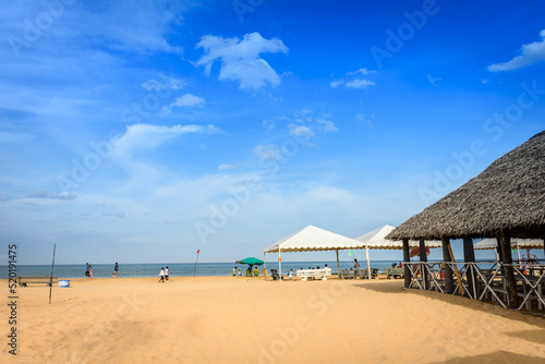 Beautiful Paradise beach in Pondicherry, India