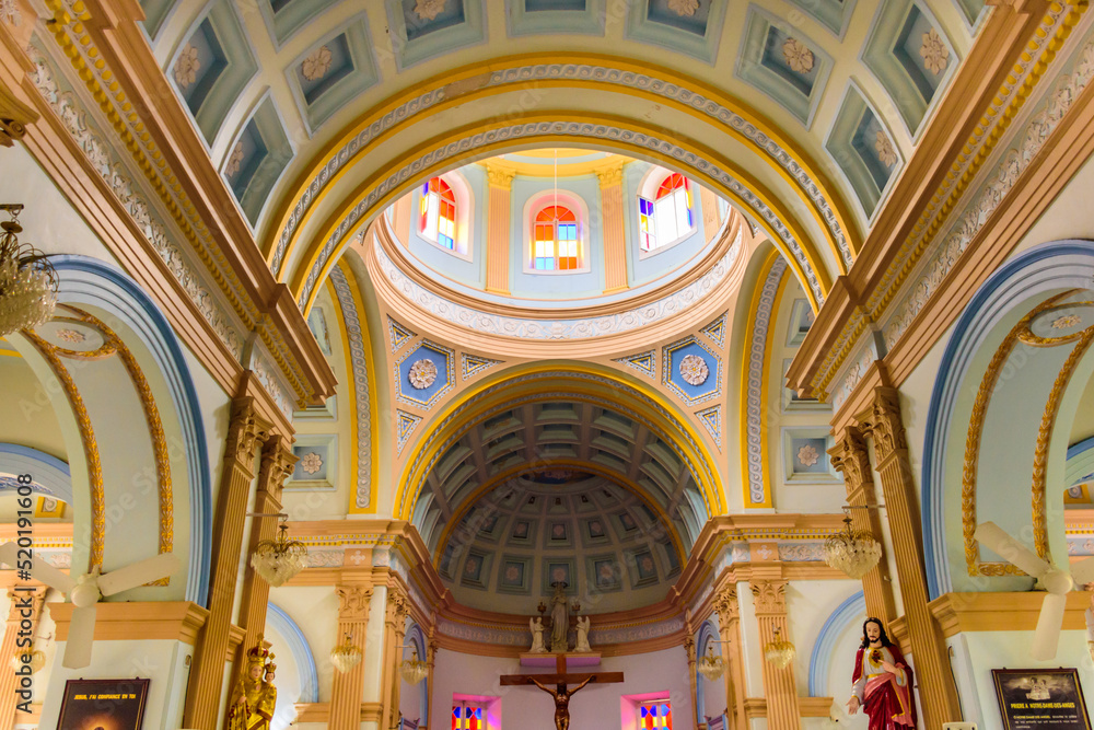 Notre Dame des Anges in Pondicherry, (Christian Church). Our Lady of Angels Church is the fourth oldest church in Puducherry, a Union territory in South India