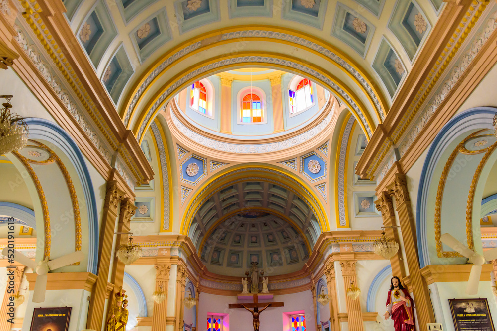 Notre Dame des Anges in Pondicherry, (Christian Church). Our Lady of Angels Church is the fourth oldest church in Puducherry, a Union territory in South India