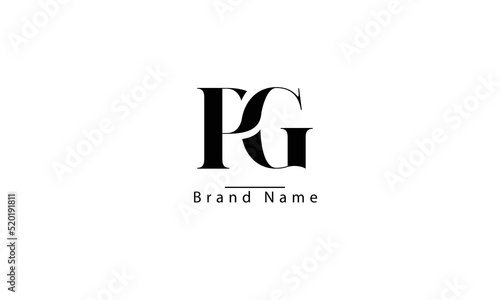 PG GP P G abstract vector logo monogram template photo