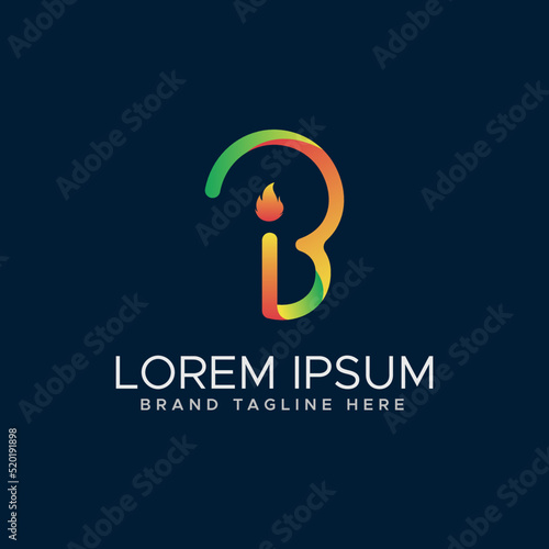 Colorful IB BI Initial logo template