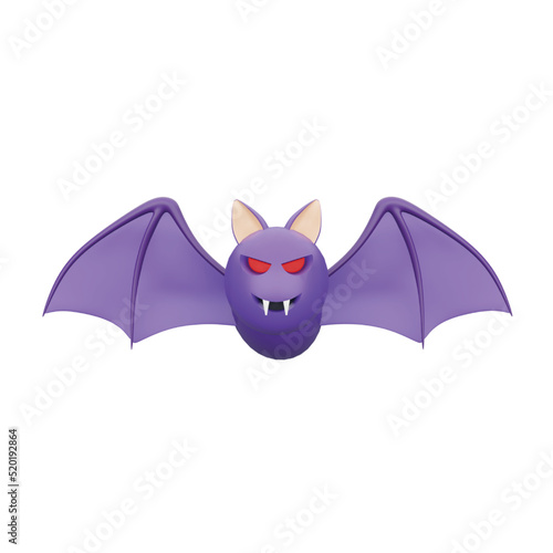 Bat vampire 3d rendering isometric icon.