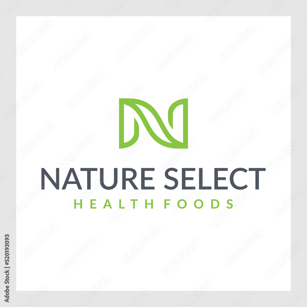 Initial letter N logo. Vector N letter business,natural brand logo design Initial letter N logo. Vector N letter business,natural brand logo design