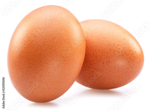 Fotobehang Chicken eggs isolated on white background.