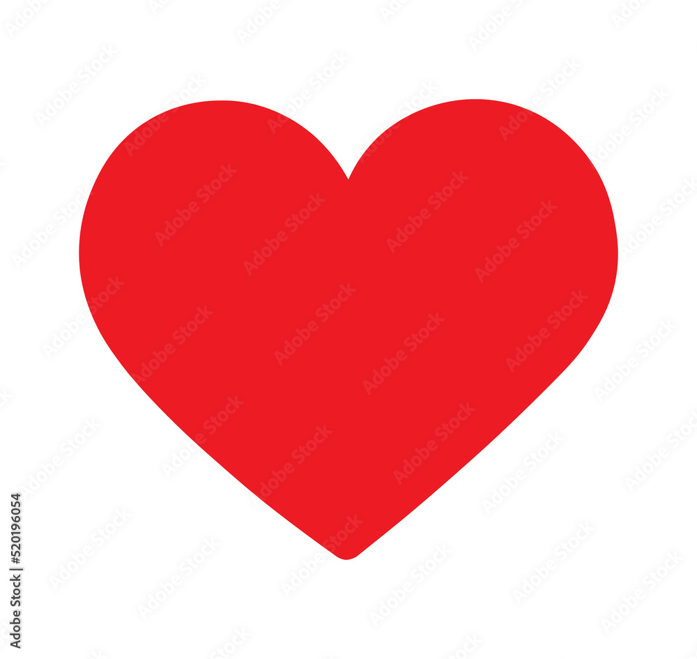 Heart vector logo, Red heart icon on white background. Love logo heart illustration.