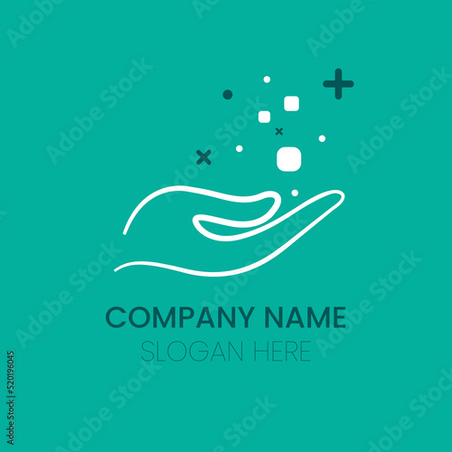 abstract logo with green background
