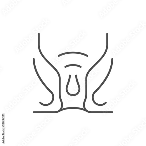 Internal hemorrhoid line outline icon