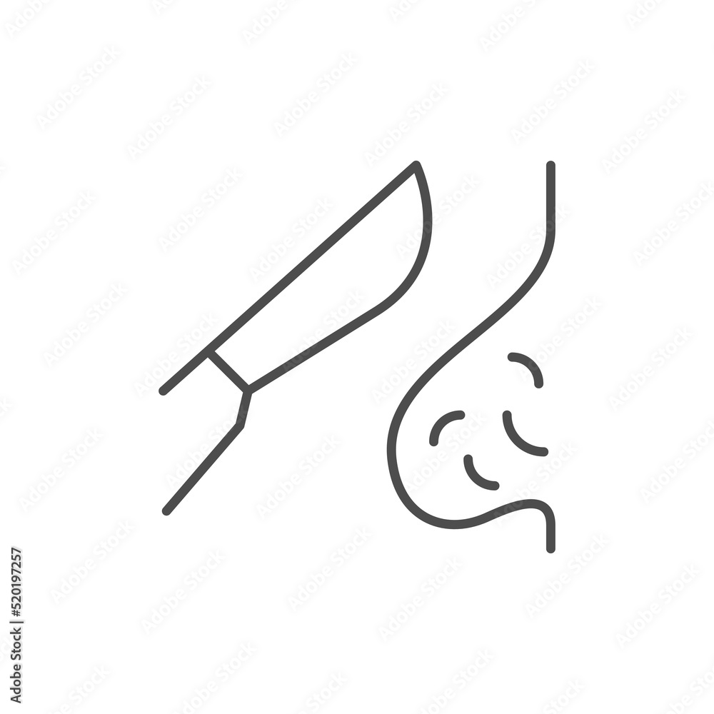 Fototapeta premium Hemorrhoidal surgery line outline icon
