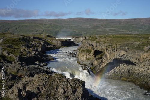 Island Wasserfall Regenbogen Outdoor