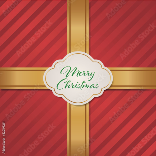 Luxury christmas box greeting card. Vector illustrator.