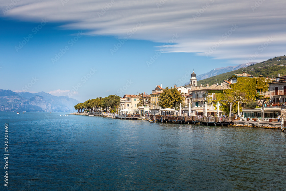 Overlooking the seafront of Torri del Benaco, Lake Garda, Italy