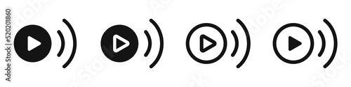 Live webinar icons set. Live Stream. Online conference. Virtual meeting. Vector illustration