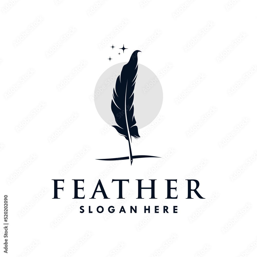 Feather Logo template Vector illustration Feather Logo template Vector illustration
