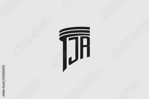 Creative letter JR monogram for legal firm, advocate logo inspiration