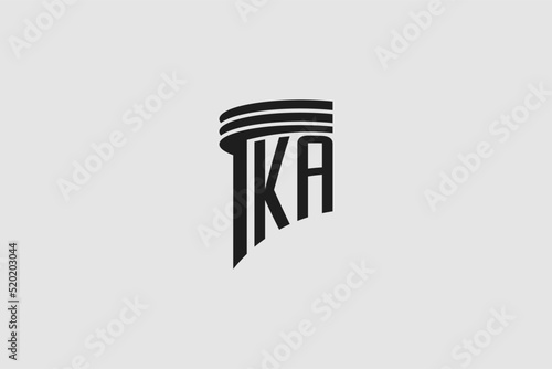 Creative letter KA monogram for legal firm, advocate logo inspiration photo