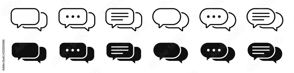 Message icons set. Chat notifications. Speech bubbles. The concept of sms and online communication. Vector illustration Message icons set. Chat notifications. Speech bubbles. The concept of sms and online communication. Vector illustration