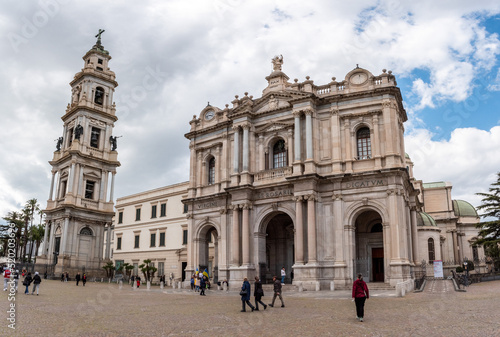 Famous pilgrimage church Shrine of our Lady of the Rosary in Pompeii, Italy