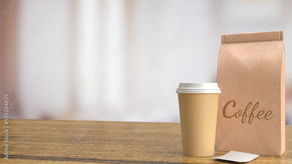 The coffee cup on wood table for hot drink concept 3d rendering The coffee cup on wood table for hot drink concept 3d rendering