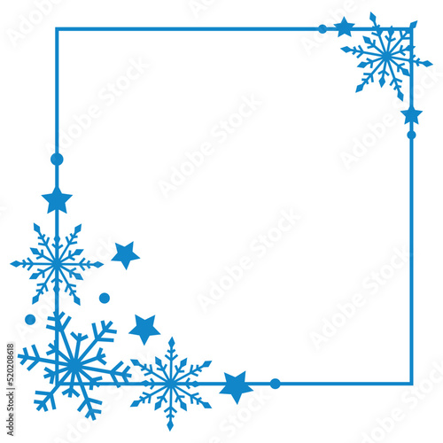 Snowflakes christmas border svg,  Square winter frame