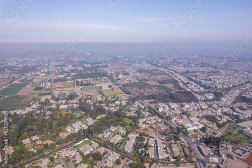 Aerial view of La Molina district in Lima.