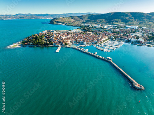 Panorama of Izola on the Slovenian riviera on the Adriatic Mediteranean Sea