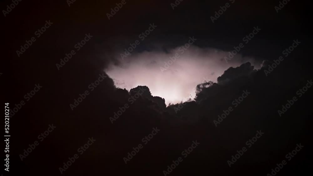 Flashes of lightning in the night sky Flashes of lightning in the night sky