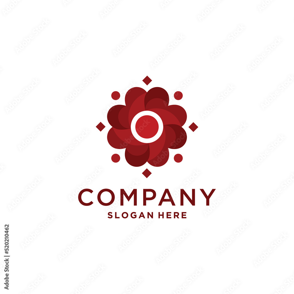 Red flower logo design inspiration