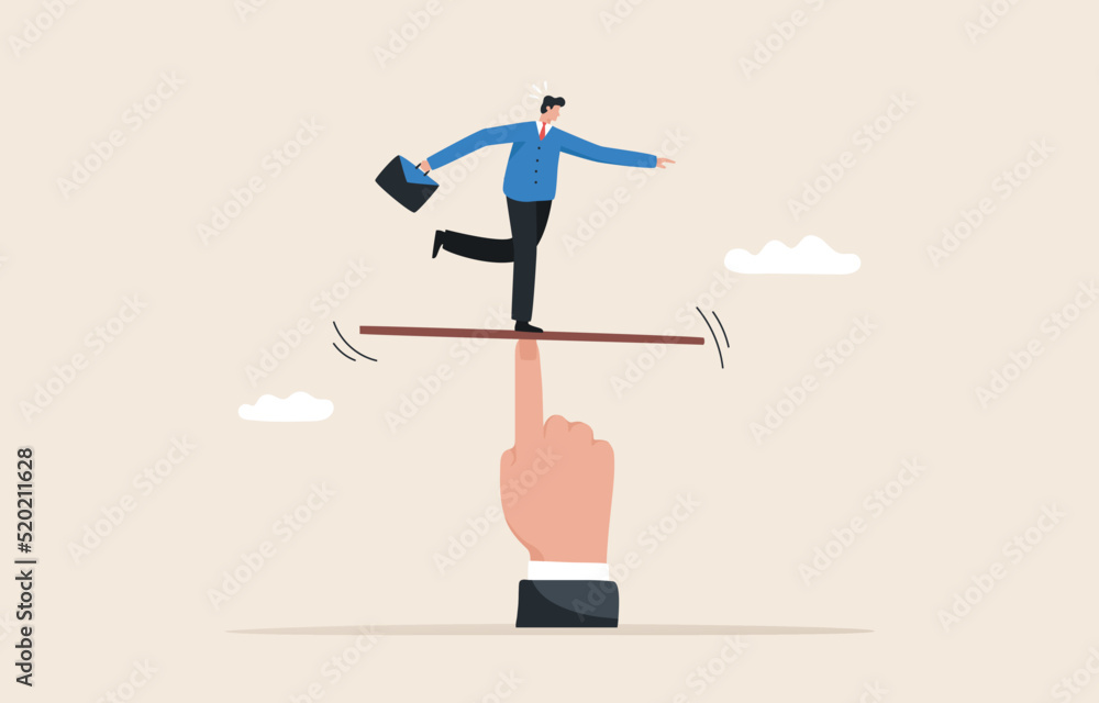 Work life balance. Equality, Mental stability. Overcoming fear and hurdles. businessmen stand in the middle of the seesaw to keep balance. Work life balance. Equality, Mental stability. Overcoming fear and hurdles. businessmen stand in the middle of the seesaw to keep balance.