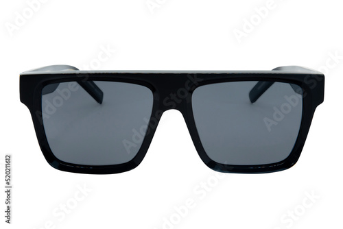 Geek Square sunglasses for men and women black frame grey lens front view