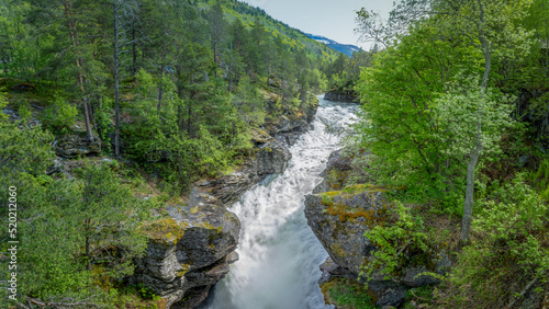 Slettafossen, a waterfall in the Rauma river, a little south of Verma (upstream) in Romsdalen in Møre og Romsdal.