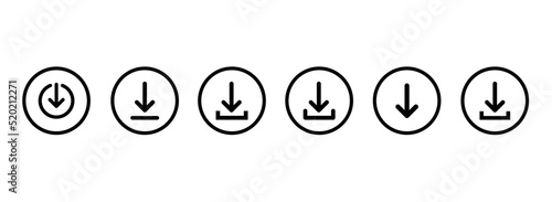 Download icon. Vector isolated elements. Black vector download web sign. Technology concept. Vector black isolated arrows